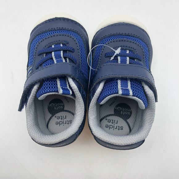 Stride Rite SM Apollo Boys Sneaker Size 4 Wide Blue White Kids Shoe NIB - Picture 8 of 11